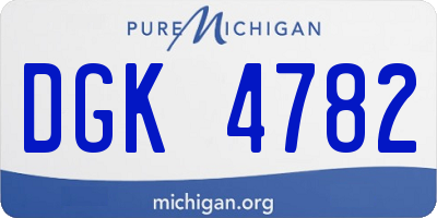 MI license plate DGK4782