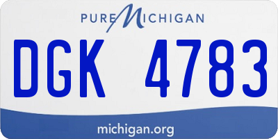 MI license plate DGK4783