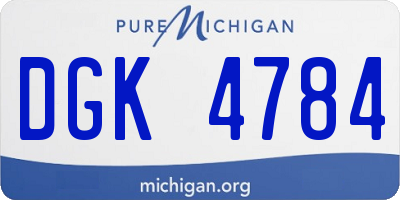 MI license plate DGK4784