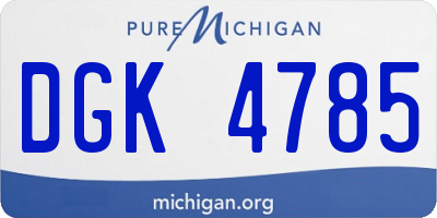 MI license plate DGK4785