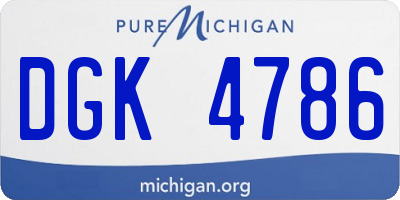 MI license plate DGK4786