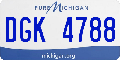 MI license plate DGK4788