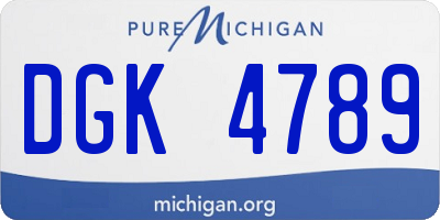 MI license plate DGK4789