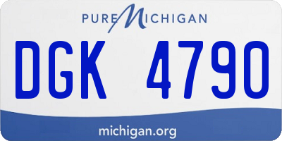 MI license plate DGK4790