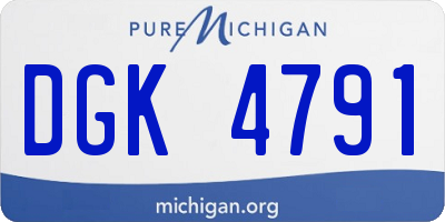 MI license plate DGK4791