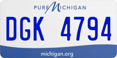 MI license plate DGK4794