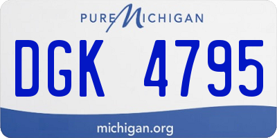 MI license plate DGK4795