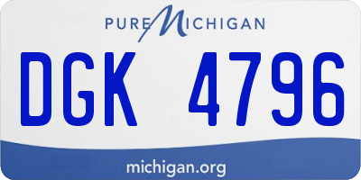 MI license plate DGK4796