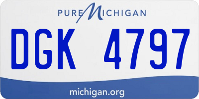 MI license plate DGK4797