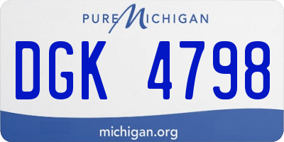 MI license plate DGK4798