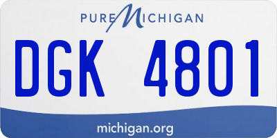 MI license plate DGK4801