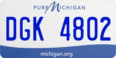 MI license plate DGK4802