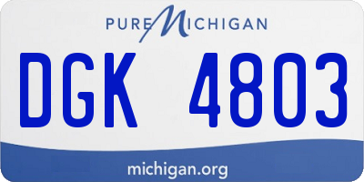 MI license plate DGK4803