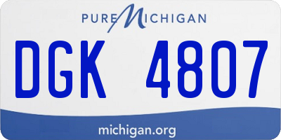 MI license plate DGK4807
