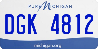 MI license plate DGK4812