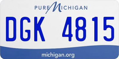 MI license plate DGK4815
