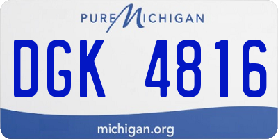 MI license plate DGK4816
