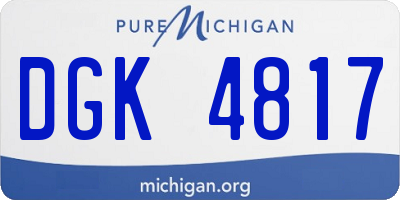 MI license plate DGK4817
