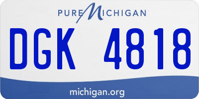 MI license plate DGK4818