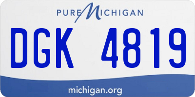 MI license plate DGK4819