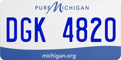 MI license plate DGK4820