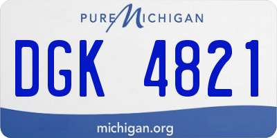 MI license plate DGK4821