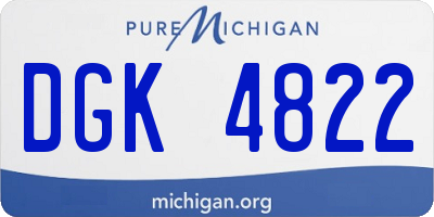 MI license plate DGK4822