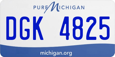 MI license plate DGK4825