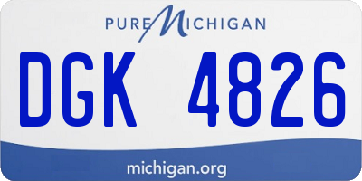 MI license plate DGK4826