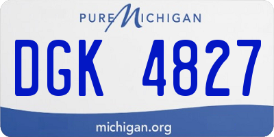 MI license plate DGK4827