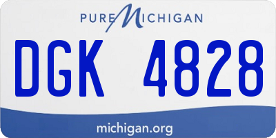 MI license plate DGK4828