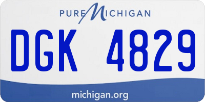 MI license plate DGK4829