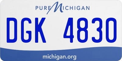 MI license plate DGK4830