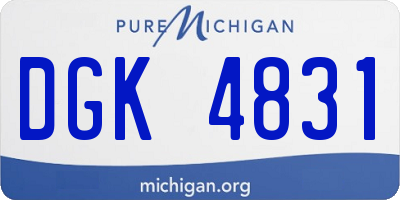 MI license plate DGK4831