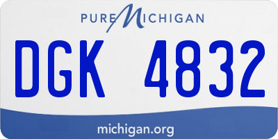 MI license plate DGK4832