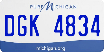 MI license plate DGK4834