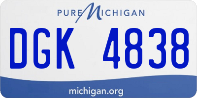 MI license plate DGK4838