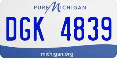 MI license plate DGK4839