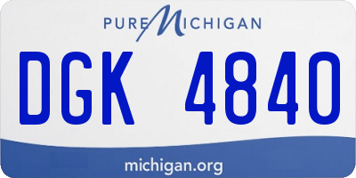 MI license plate DGK4840