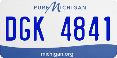 MI license plate DGK4841