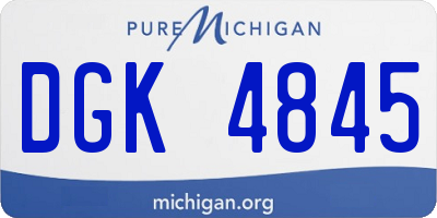 MI license plate DGK4845