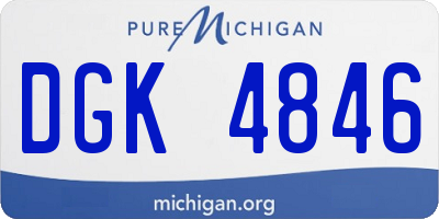 MI license plate DGK4846