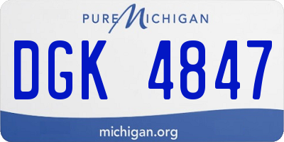 MI license plate DGK4847
