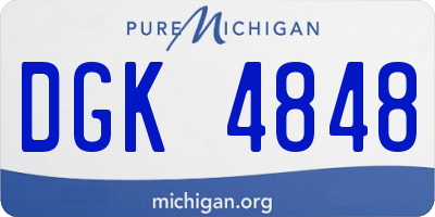MI license plate DGK4848