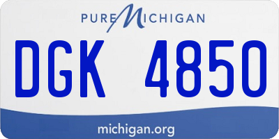 MI license plate DGK4850
