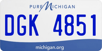 MI license plate DGK4851