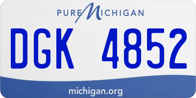 MI license plate DGK4852