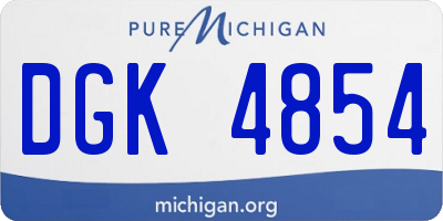 MI license plate DGK4854