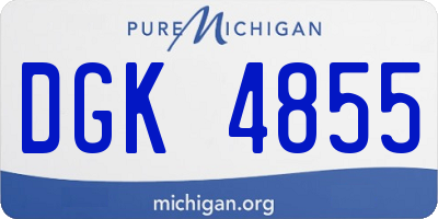 MI license plate DGK4855