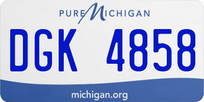 MI license plate DGK4858